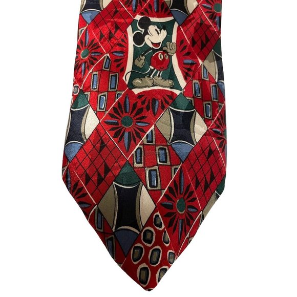 Men's Tie Mickey Mouse Atlas Design Mickey & Company 100% Silk 59" - Picture 2 of 4